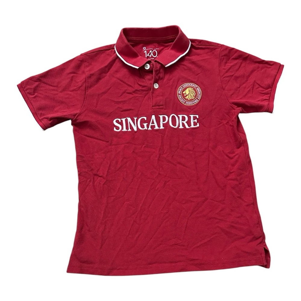 Red Singapore Polo Shirt - size 10 (140 cm)